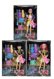 รุ่นที่ 3 K-POP 11.5 นิ้ว 12 ข้อต่อ วงดนตรีนักล่าปีศาจทึบ พร้อมกีต้าร์ พร้อมชุดอุปกรณ์ดนตรี