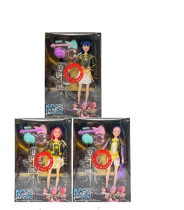 Generation 3 K-POP Demon Hunter with light and music 12-joint solid Demon Hunter girl group with live streaming equipment and guitar set