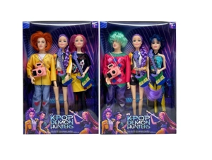 Generation 1 K-POP Demon Hunter 11.5 inch 12-joint solid Demon Hunter girl group, 3-person boy group assorted with guitar and camera