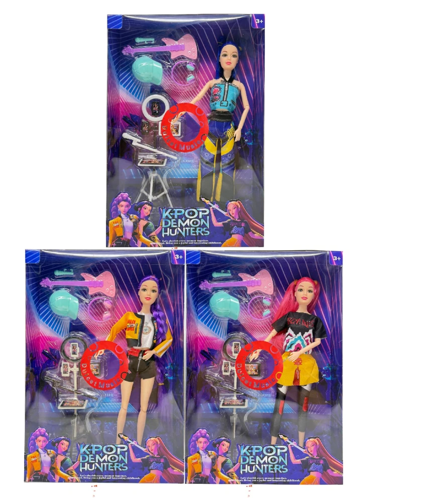 Generasi pertama K-POP Pemburu Sihir dengan muzik cahaya 12 sendi pemburu sihir, dengan peralatan siaran langsung dan set gitar