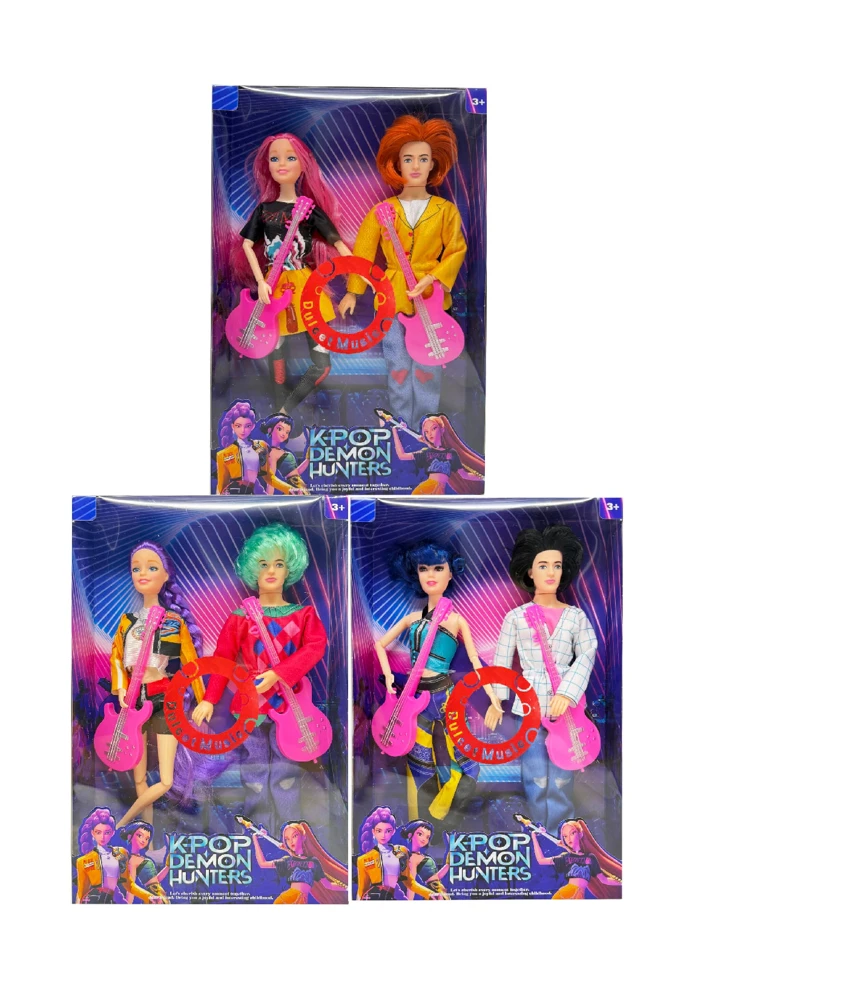 Generasi pertama K-POP Pemburu Iblis dengan cahaya muzik 11.5 inci 12 sendi Kumpulan Pemburu Iblis wanita, Kumpulan Pemburu Iblis lelaki 2 orang campuran dengan gitar