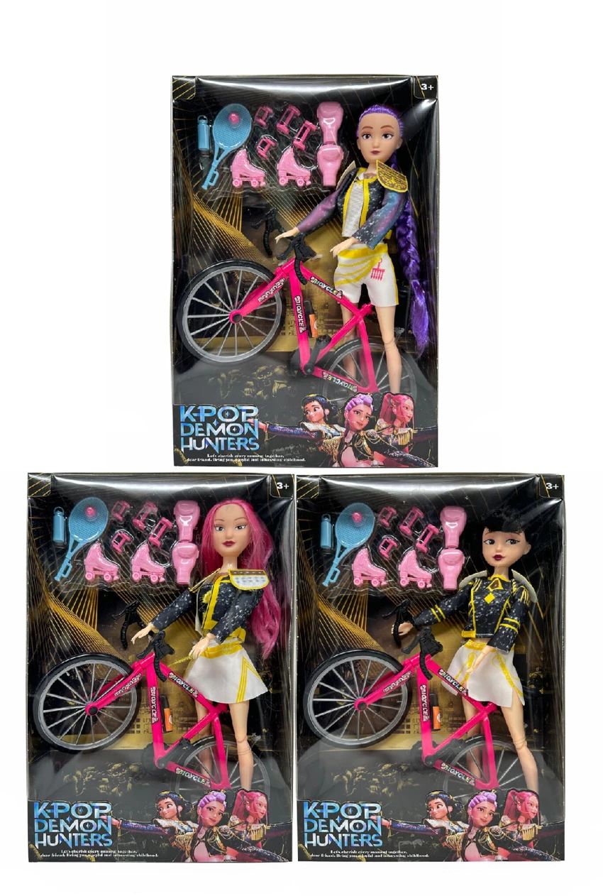 Edisi Mattel generasi ketiga K-POP setan berburu 11,5 inci 12 sendi kelompok setan berburu, dengan sepatu skat bulu batting set balap