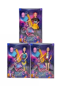 Generasi pertama K-POP Demon Hunt 11,5 inci 12 sendi solid-bodi penyihir berburu, dengan sepeda mini dan set gitar