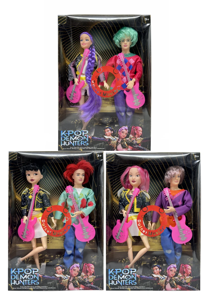 Versi Mei-Tai generasi ketiga K-POP dengan musik cahaya berburu setan 11,5 inci 12 sendi kelompok berburu setan wanita, kelompok berburu setan pria 2 orang campuran dengan gitar
