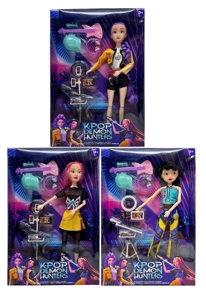 Mattel version Generation 1 K-POP Demon Hunter 12-joint solid Demon Hunter girl group with live streaming equipment and guitar set