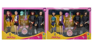 Generasi pertama K-POP Hunters 11,5 inci 12 sendi kelompok wanita Hunters, kelompok pria Hunters 4 orang campuran dengan gitar, gong dan drum set campuran