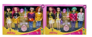Mattel version Generation 3 K-POP Demon Hunter 11.5 inch 12-joint solid Demon Hunter girl group, 4-person boy group assorted with guitar and gong set