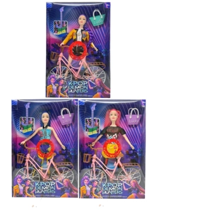 รุ่นที่ 1 K-POP วงดนตรีแสงสว่าง 11.5 นิ้ว 12 ข้อต่อ วงดนตรีม้าลายทึบ พร้อมจักรยาน กีตาร์ กระเป๋าถือ