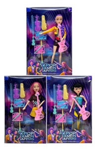 Mattel version Generation 1 K-POP Demon Hunter 11.5 inch 12-joint solid Demon Hunter girl group with guitar and musical instrument set