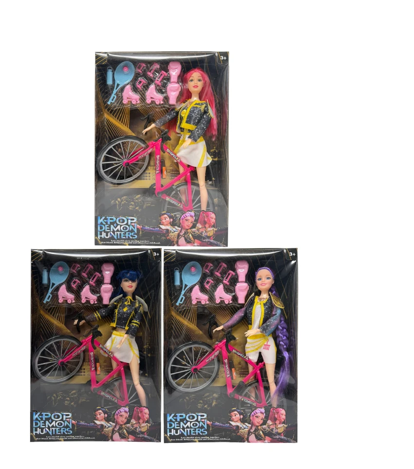 Generasi ketiga K-POP setan berburu 11,5 inci 12 sendi solid setan berburu kelompok, dengan skate bulu bat set mobil balap