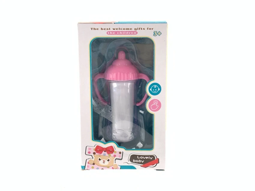 Pretend play baby magic solid color bottle with spoon
