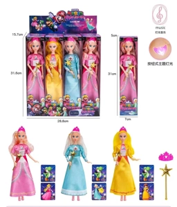 11.5ข้อต่อ 11 นิ้ว พร้อมไฟ ธีม เพลง รูปตัวจริง เจ้าหญิงซูเปอร์แมรี่ 4 ชิ้น 12 ชิ้น ผสม พร้อมมงกุฎ พร้อมไม้วิเศษ พร้อมการ์ด