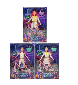 Generasi 2 K-POP Hunters 11.5 inci 12 sendi kumpulan Hunters wanita, dengan basikal, gitar dan beg tangan