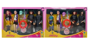 Generasi pertama K-POP Pemburu Iblis dengan cahaya muzik 11.5 inci 12 sendi Kumpulan Pemburu Iblis wanita, kumpulan Pemburu Iblis lelaki 4 orang campuran dengan gitar, gong dan drum set campuran