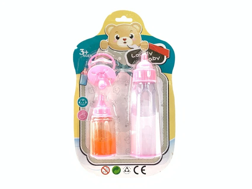 Pretend play baby magic milk + orange juice bottle
