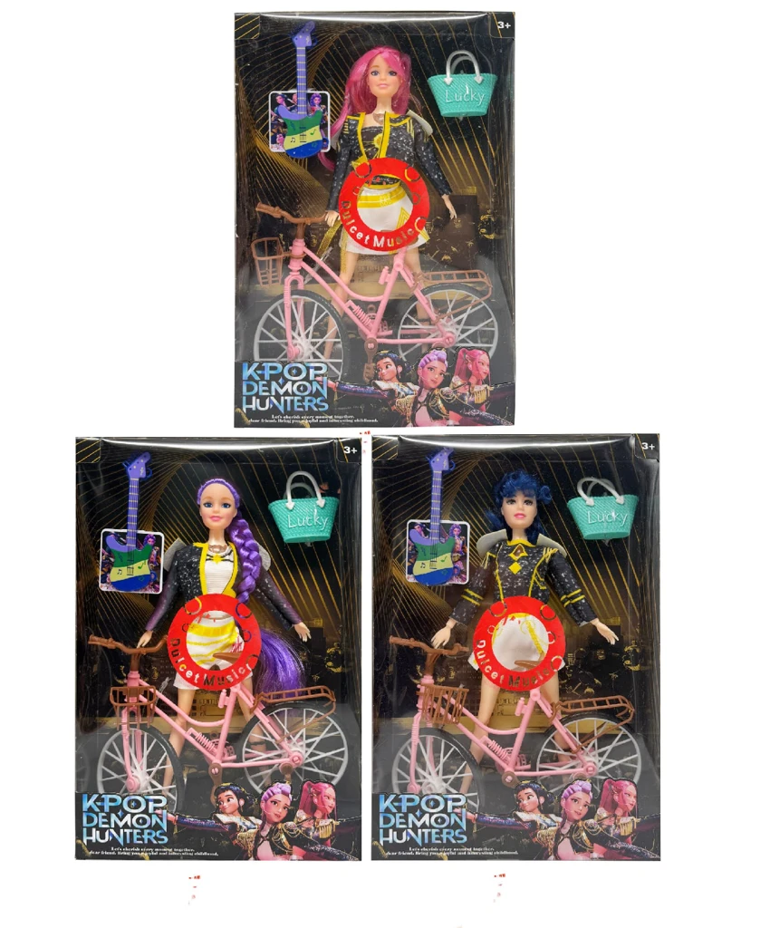 รุ่นที่ 3 K-POP วงดนตรีแสงสว่าง 11.5 นิ้ว 12 ข้อต่อ วงดนตรีม้าลายทึบ พร้อมจักรยาน กีตาร์ กระเป๋าถือ