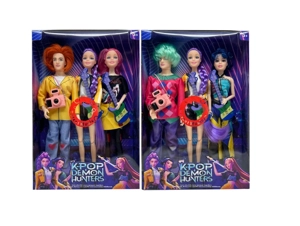 Generasi pertama K-POP Pemburu Iblis dengan cahaya muzik 11.5 inci 12 sendi Kumpulan Pemburu Iblis wanita, kumpulan Pemburu Iblis lelaki tiga orang campuran dengan gitar dan kamera