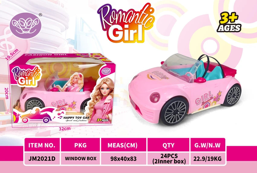 Electric Universal Pink Barbie Car with Carded Barbie