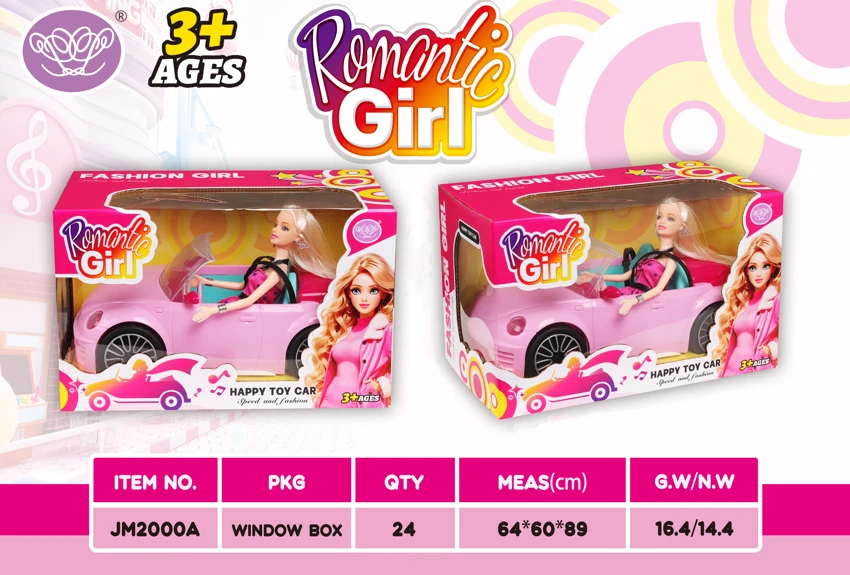 Pink Barbie Car with Barbie
