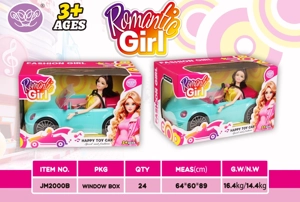 Macaron Green Barbie Car with Barbie