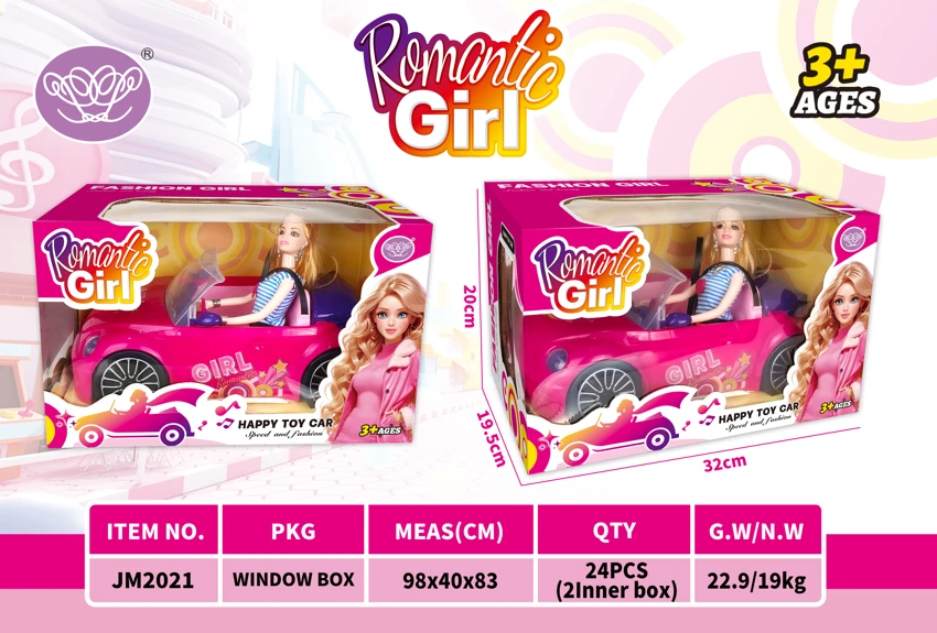 Electric Universal Magenta Barbie Car with Barbie