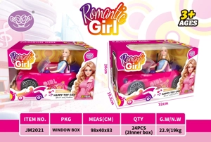 Electric Universal Magenta Barbie Car with Barbie