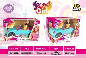 Electric Universal Macaron Green Barbie Car with Barbie