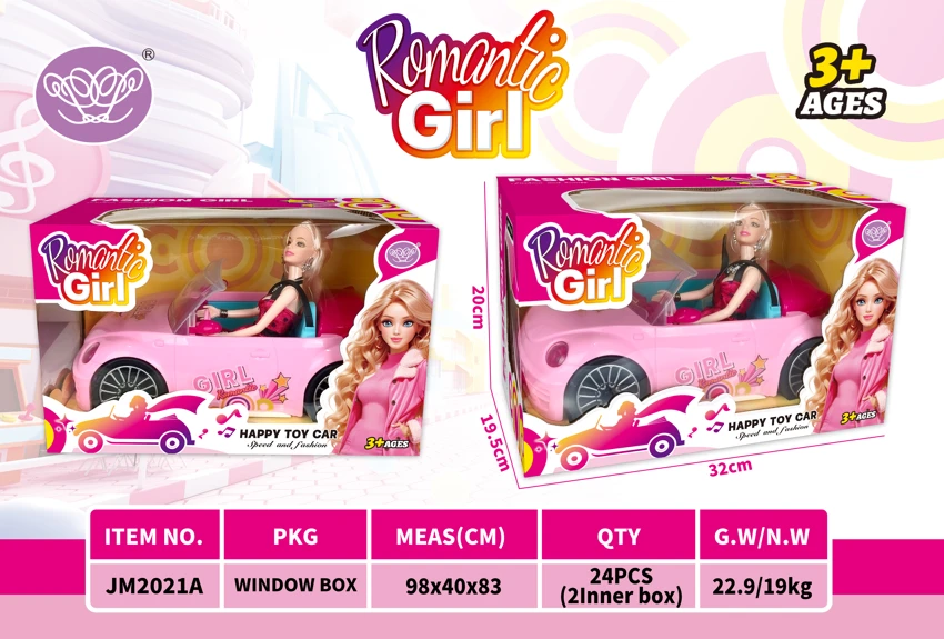 Electric Universal Pink Barbie Car with Barbie