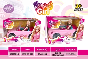 Electric Universal Pink Barbie Car with Barbie