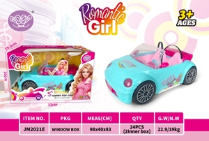 Electric Universal Macaron Green Barbie Car with Carded Barbie