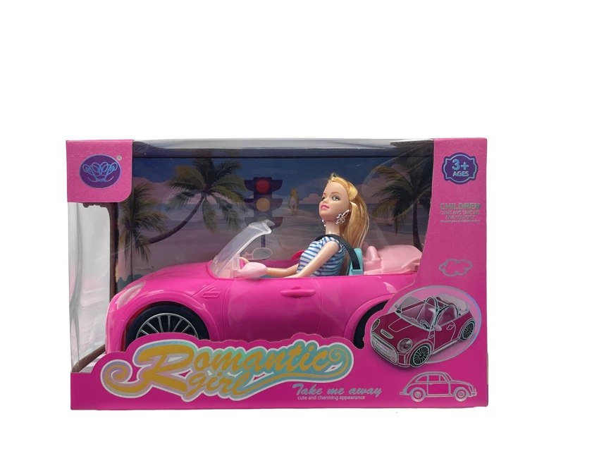 Beach Scene Mini Magenta Barbie Car