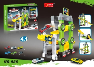 Die-cast Car-themed Track Car with 3 Cars