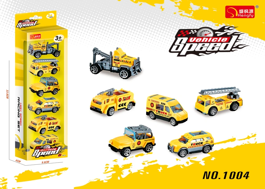 6 Gliding Construction Vehicles (Strip Pack)