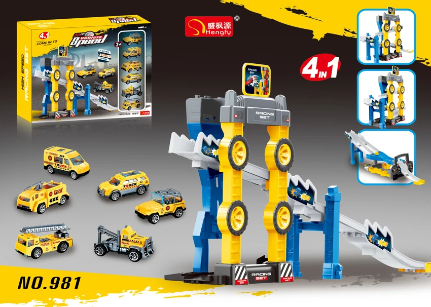 Construction-themed Track Car with 6 Cars