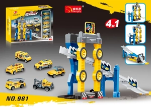 Construction-themed Track Car with 6 Cars