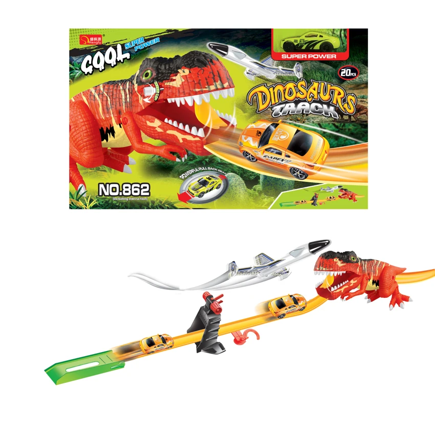 Dinosaur-themed Track Car (with Aircraft)