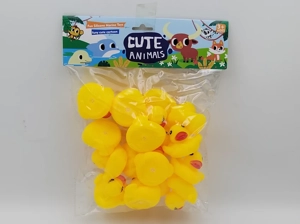 Vinyl 18 Medium Yellow Ducks with BB Whistle, PVC Header Bag