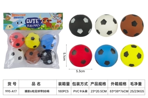Vinyl 6 Footballs with BB Whistle, PVC Header Bag