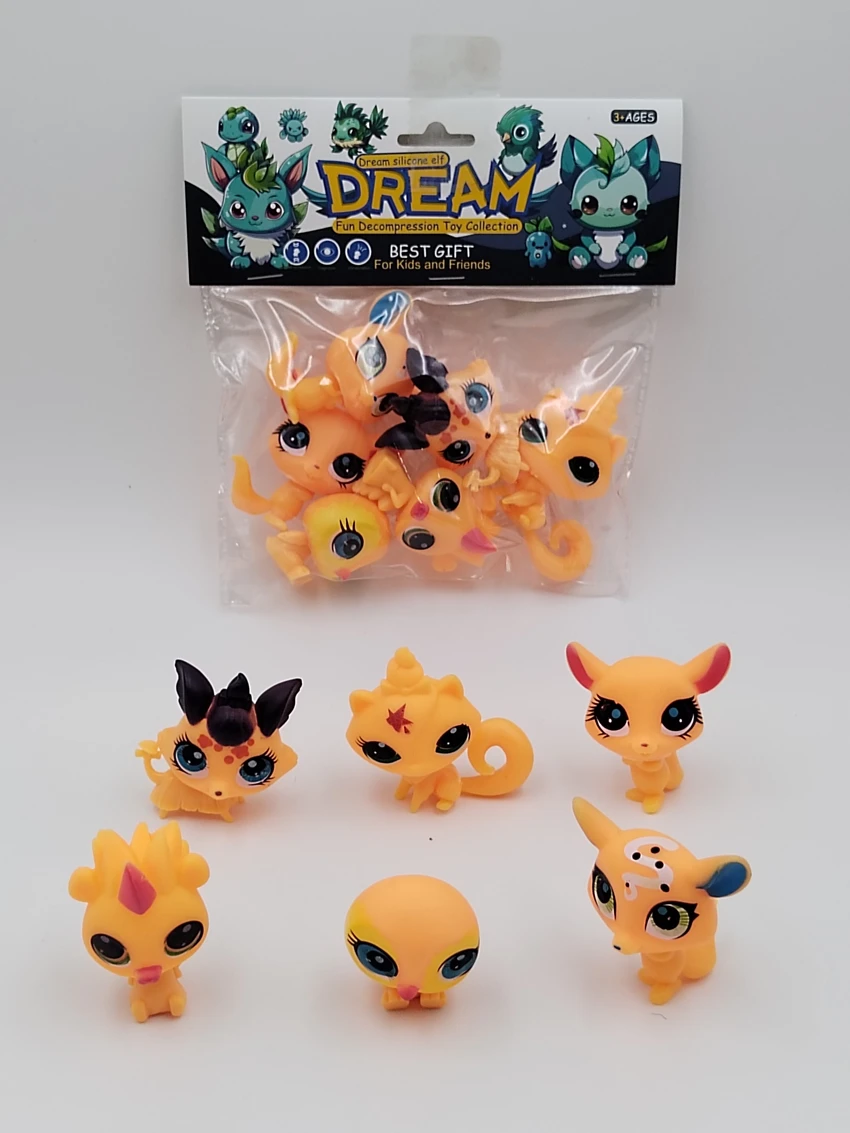 Soft Vinyl 6 Cute Pets, PVC Header Bag