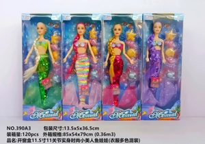 Window Box 11.5-inch 11-joint solid body fashion little mermaid (assorted colors of clothes)