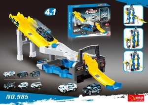 Police-themed Track Car with 3 Cars