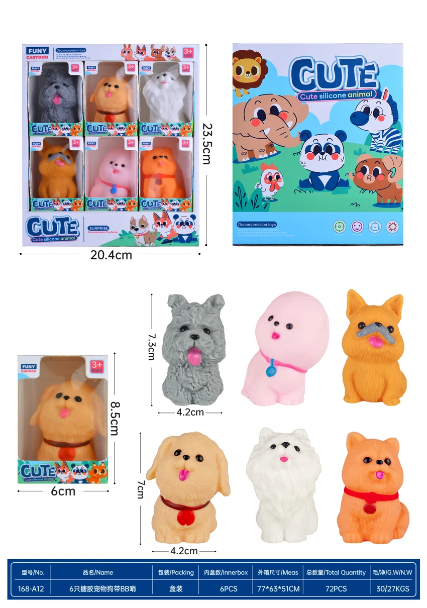 6 jenis anjing hewan peliharaan yang digerakkan oleh anjing campuran 6 paket kotak pameran