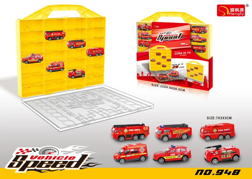 Storage Box with 6 Fire Trucks