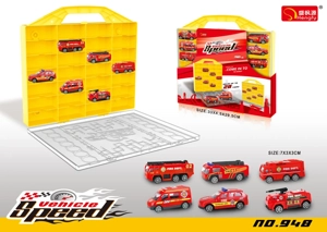 Storage Box with 6 Fire Trucks
