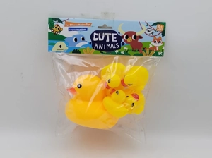 Vinyl 1 No.3 Duck & 5 Medium Yellow Ducks with BB Whistle, Assorted Colors, PVC Header Bag