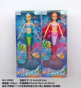 กล่องเปิดหน้าต่าง 11.5 นิ้ว ตุ๊กตานางเงือกตัวเล็ก แฟชั่นดิสนีย์ (ผสม 2 สี)