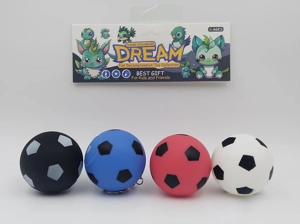 Vinyl 4 Footballs with BB Whistle, Assorted Colors, PVC Header Bag