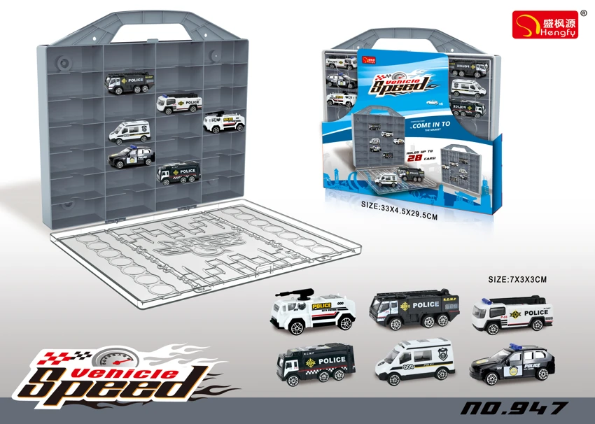 Storage Box with 6 Police Cars