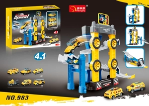 Construction-themed Track Car with 3 Cars