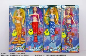 Kotak jendela terbuka 11,5 inci 11 sendi tubuh padat fashion putri duyung kecil (pakaian campuran warna-warni)